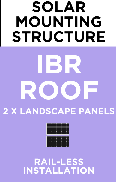 Solar Mounting Structure - IBR Roof - 2 Landscape Panels - Rail-less
