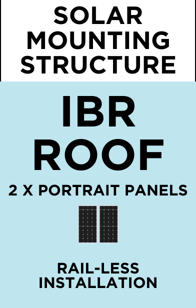 Solar Mounting Structure - IBR Roof - 2 Portrait Panels - Rail-less