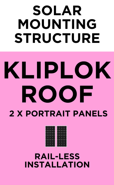Solar Mounting Structure - KlipLok Roof - 2 Portrait Panels - Rail-less